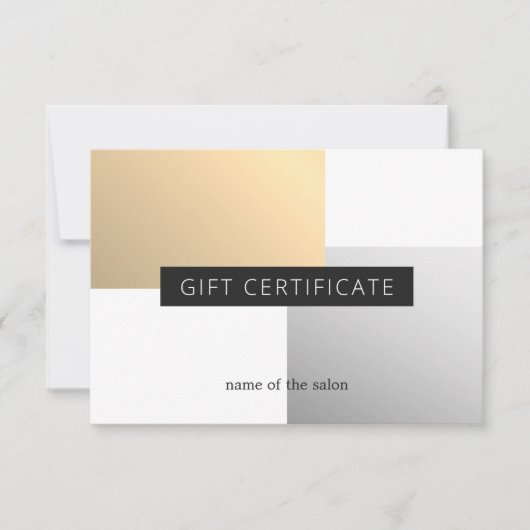 エレガントフェイク金ゴールドシルバーホワイト幾何学美しい (正面)