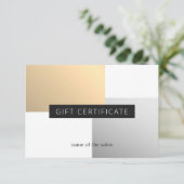 エレガントフェイク金ゴールドシルバーホワイト幾何学美しい (スタンド正面)