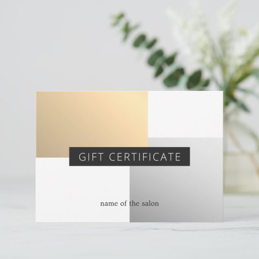 エレガントフェイク金ゴールドシルバーホワイト幾何学美しい (スタンド正面)