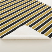 エレガントフェイク金ゴールドストライプグリッター シェルパブランケット (3/4)