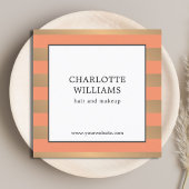 エレガントフェイク金ゴールドストライプ美しい スクエア名刺