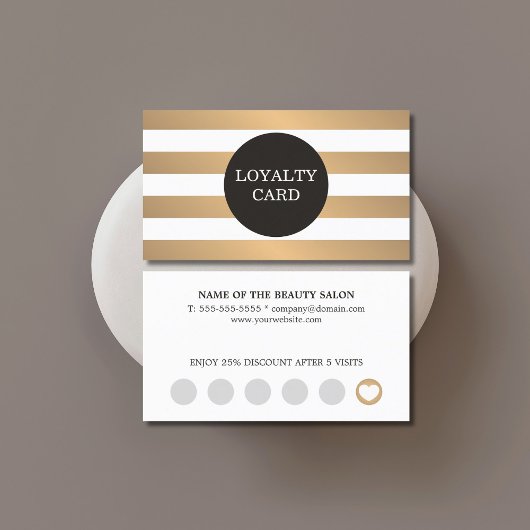 エレガントフェイク金ゴールドストライプ美しい ロイヤリティカード