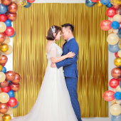 エレガントフェイク金ゴールドストリーマー写真の背景 タペストリー