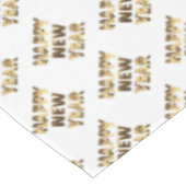 エレガントフェイク金ゴールドタイポグラフィハッピーニューイヤー テーブルクロス (アングル)