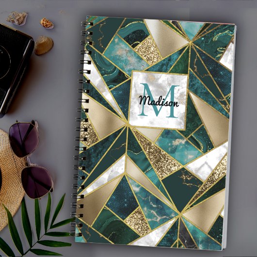 エレガントフェイク金ゴールドターコイズ ノートブック