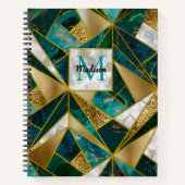 エレガントフェイク金ゴールドターコイズ ノートブック (正面)