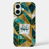 エレガントフェイク金ゴールドターコイズ Case-Mate iPhoneケース (裏面)