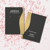 エレガントフェイク金ゴールドダークグレーイヤリングカード