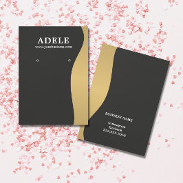 エレガントフェイク金ゴールドダークグレーイヤリングカード