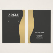 エレガントフェイク金ゴールドダークグレーイヤリングカード (正面&裏面)