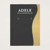 エレガントフェイク金ゴールドダークグレーイヤリングカード (正面)