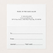 エレガントフェイク金ゴールドダークヘアギフト証明書 (内部フラット)