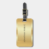 エレガントフェイク金ゴールドトレンディーモダンテンプレート ラゲッジタグ (正面縦)