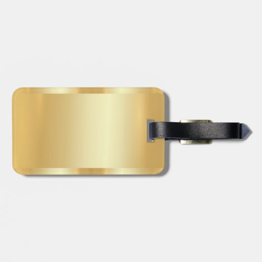 エレガントフェイク金ゴールドトレンディーモダンテンプレート ラゲッジタグ (裏面横)