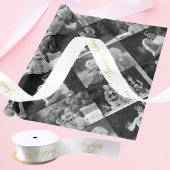 エレガントフェイク金ゴールドハッピーバースデー名前をカスタムする サテンリボン