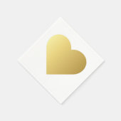 エレガントフェイク金ゴールドハート スタンダードカクテルナプキン (角)