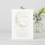 エレガントフェイク金ゴールドハーベストムーンブライダルシャワー 招待状 (スタンド正面)