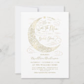 エレガントフェイク金ゴールドハーベストムーンブライダルシャワー 招待状 (正面)
