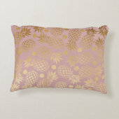 エレガントフェイク金ゴールドパイナップル模様水玉模様 アクセントクッション (裏面)