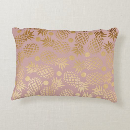 エレガントフェイク金ゴールドパイナップル模様水玉模様 アクセントクッション (裏面)