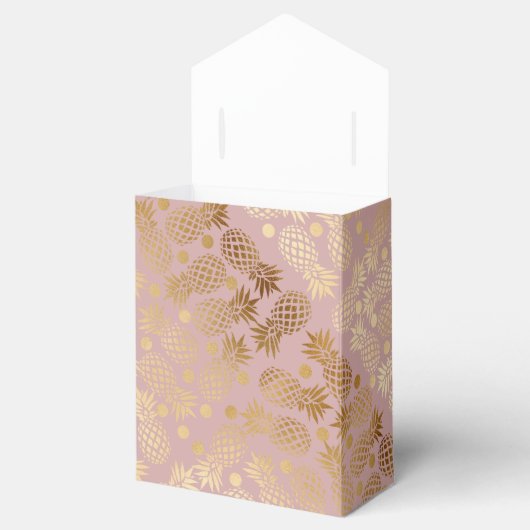 エレガントフェイク金ゴールドパイナップル模様水玉模様 フェイバーボックス (オープン)