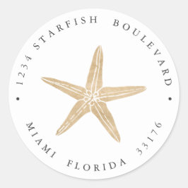 エレガントフェイク金ゴールドヒトデ沿岸差出人住所 ラウンドシール