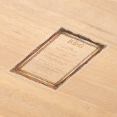 エレガントフェイク金ゴールドフレーム結婚モノグラム澄ん アクリル招待状 (レイダウン)