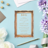 エレガントフェイク金ゴールドフレーム結婚モノグラム澄ん アクリル招待状 (インサイチュ (ウェディング))