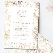 エレガントフェイク金ゴールドフローラブライダルシャワー