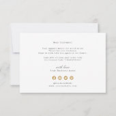 エレガントフェイク金ゴールドフローラミニマリズム感謝してい事業 サンキューカード (裏面)