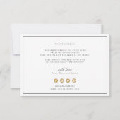 エレガントフェイク金ゴールドフローラミニマルビジネス サンキューカード (裏面)