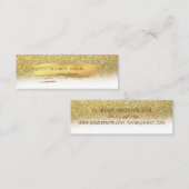 エレガントフェイク金ゴールドブラシ線,グリッター スキニー名刺 (正面/裏面)
