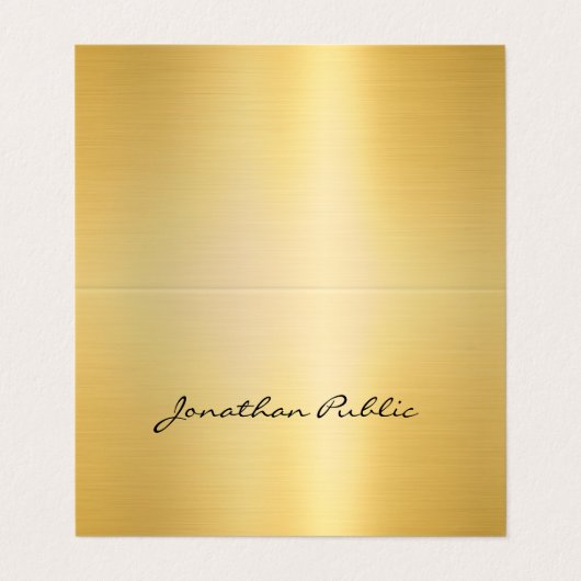 エレガントフェイク金ゴールドプロフェッショナルモダン書 名刺 (外部フラット)