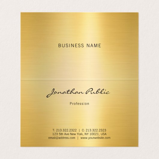 エレガントフェイク金ゴールドプロフェッショナルモダン書 名刺 (内部フラット)