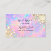 エレガントフェイク金ゴールドホログラフィックカップケーキスイーツ 名刺 (裏面)