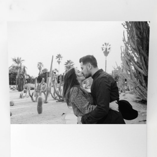 エレガントフェイク金ゴールドホープ書道の黒文字 三つ折りクリスマスカード (内部最初)