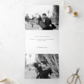 エレガントフェイク金ゴールドホープ書道の黒文字 三つ折りクリスマスカード (内部)