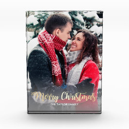 エレガントフェイク金ゴールドメリー文字写真 フォトブロック