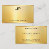 エレガントフェイク金ゴールドモダンテンプレートプロフェッショナル 名刺 (正面/裏面)