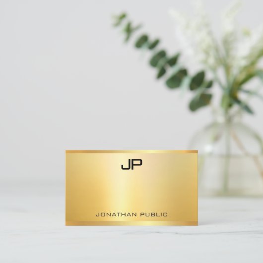 エレガントフェイク金ゴールドモダンテンプレートプロフェッショナル 名刺 (スタンド正面)