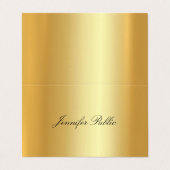 エレガントフェイク金ゴールドモダンテンプレート 名刺 (外部フラット)