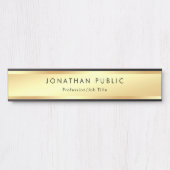 エレガントフェイク金ゴールドモダンプロフェッショナルテンプレート サインプレート (正面)