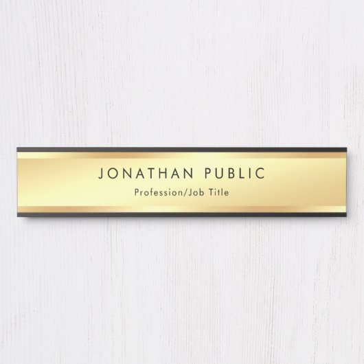 エレガントフェイク金ゴールドモダンプロフェッショナルテンプレート サインプレート (正面)