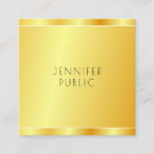 エレガントフェイク金ゴールドモダンプロフェッショナルテンプレート スクエア名刺 (正面)