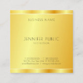 エレガントフェイク金ゴールドモダンプロフェッショナルテンプレート スクエア名刺 (裏面)