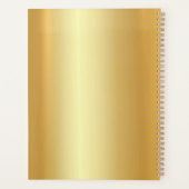 エレガントフェイク金ゴールドモダンモノグラム名テンプレート プランナー手帳 (裏面)