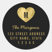エレガントフェイク金ゴールドモノグラムハートファミリアドレス ラウンドシール (正面)