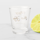 エレガントフェイク金ゴールド台本ハッピーニューイヤー ショットグラス (裏面)