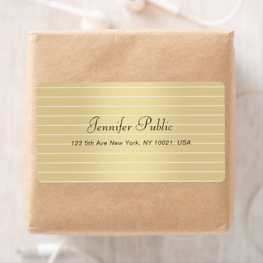 エレガントフェイク金ゴールド書台本のモダントレンディー ラベル (インサイチュ)