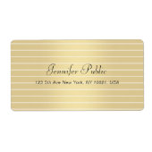 エレガントフェイク金ゴールド書台本のモダントレンディー ラベル (正面)